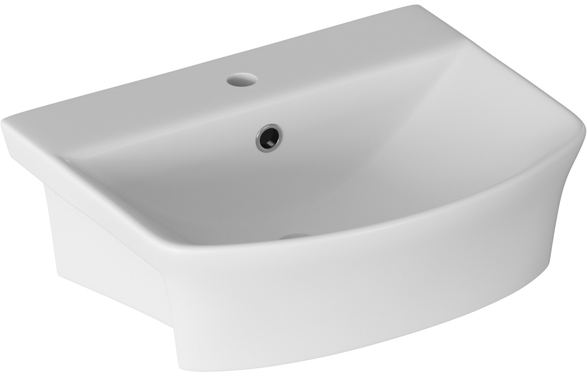 Semi Recessed Basin, Nymoria 500x400mm 1TH Semi Recessed Basin