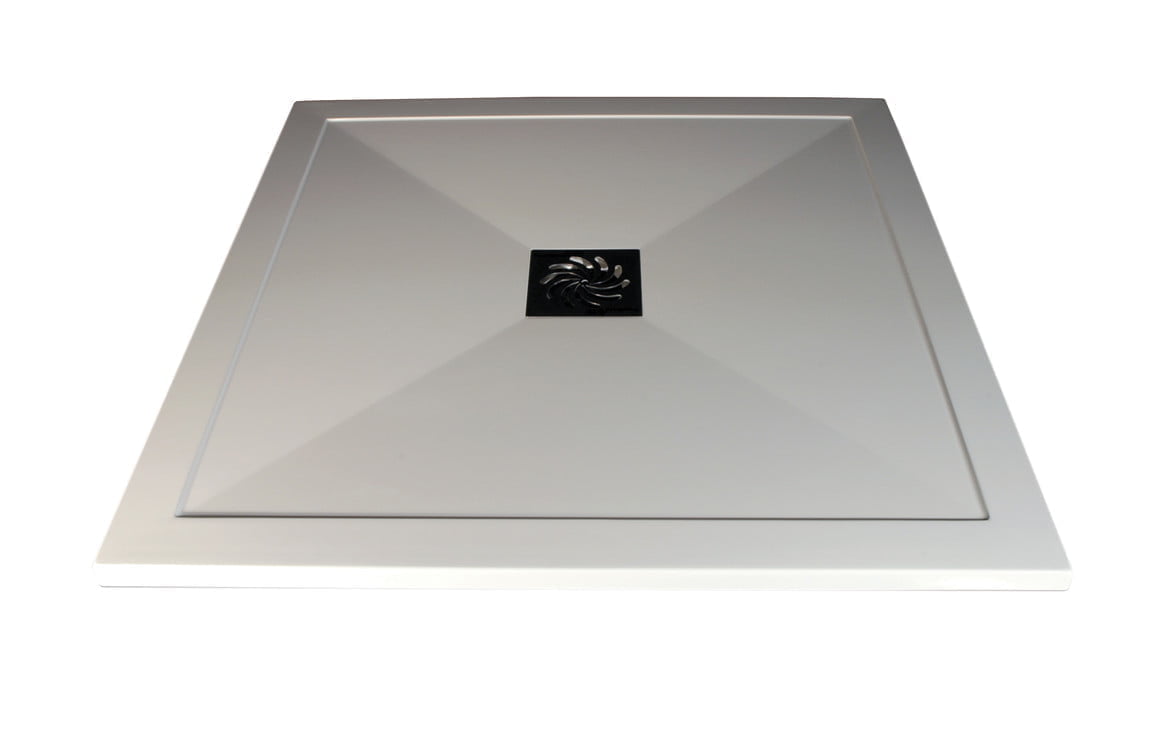 25mm Ultra-Slim 800mm x 800mm Square Tray & Waste, Etoile,