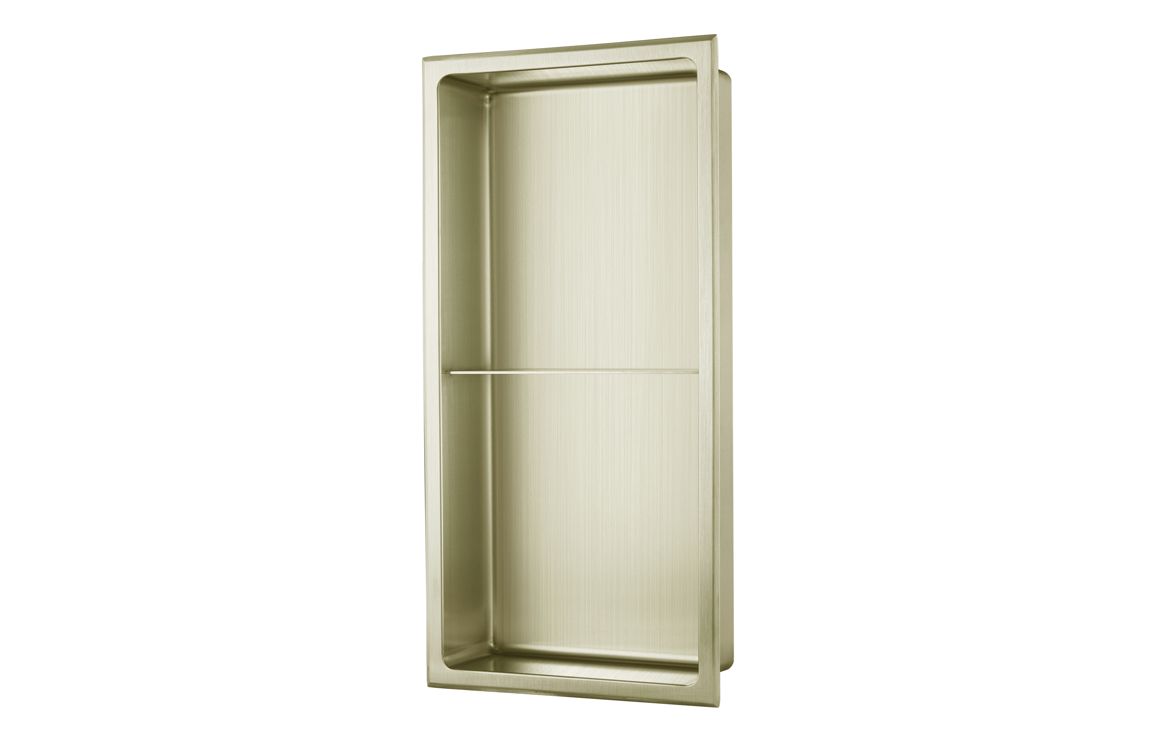 Bathroom Accessories, 610x305mm Bathroom Niche - Brushed Brass