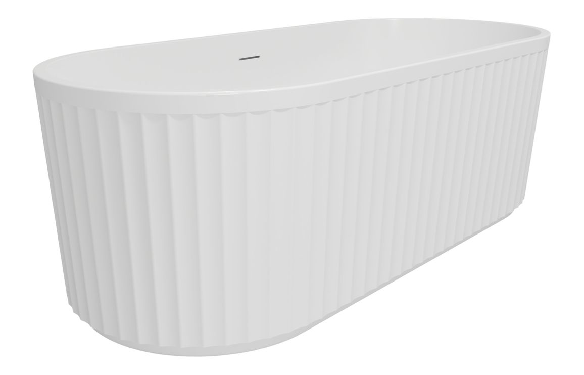 Freestanding Bath, Elanelisse Fluted Freestanding 1700x750x570mm 0TH Bath - Image 3
