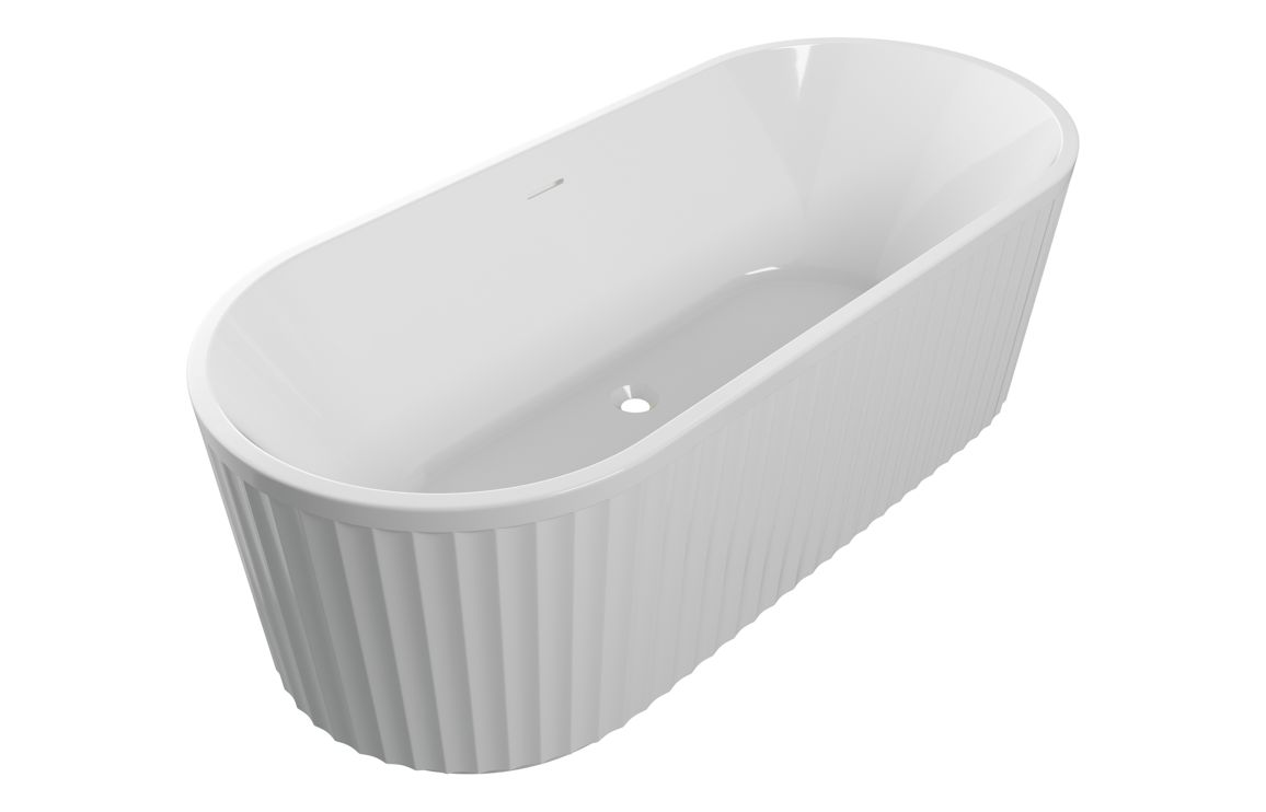 Freestanding Bath, Elanelisse Fluted Freestanding 1700x750x570mm 0TH Bath