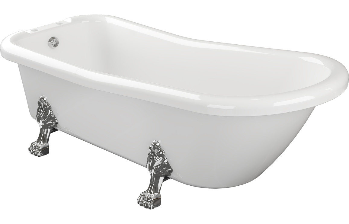 Freestanding Bath, Sylaria Freestanding 1530x670x760mm 2TH Bath w/Feet - Image 2