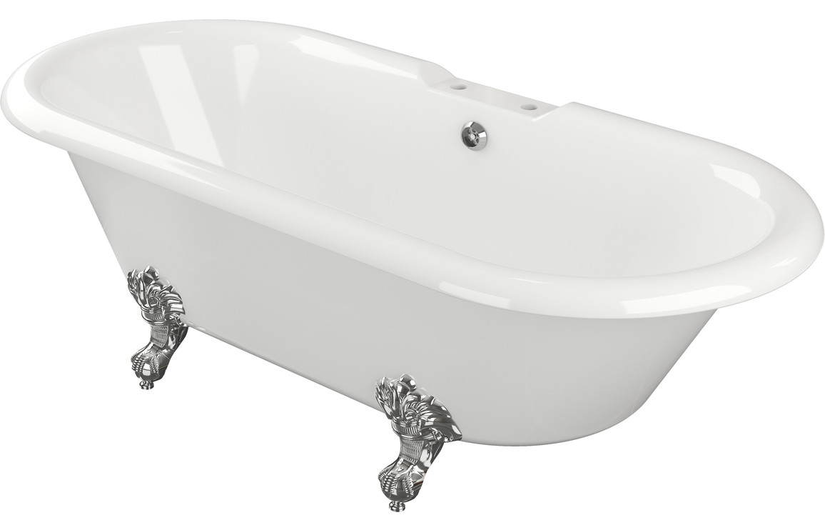 Freestanding Bath, Astramont Freestanding 1690x740x620mm 2TH Bath w/Feet - White - Image 2