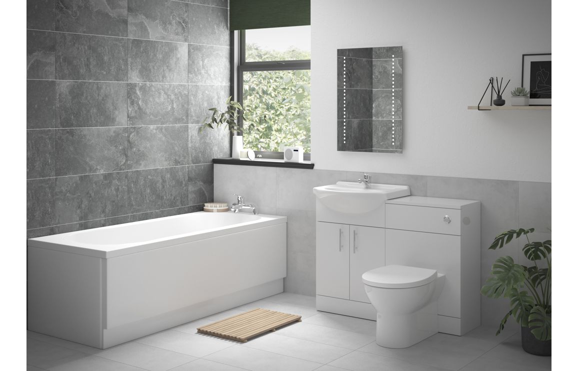 Galence Full Suite with Rimless BTW WC & Single End Bath, Bathroom Sets, Furniture Pack