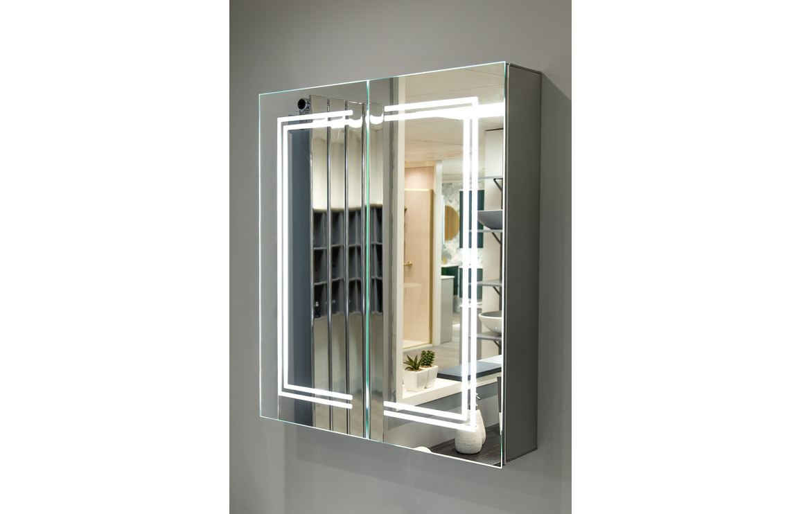 Mirrors, Astraelle 600mm 2 Door Front-Lit LED Mirror Cabinet - Image 3