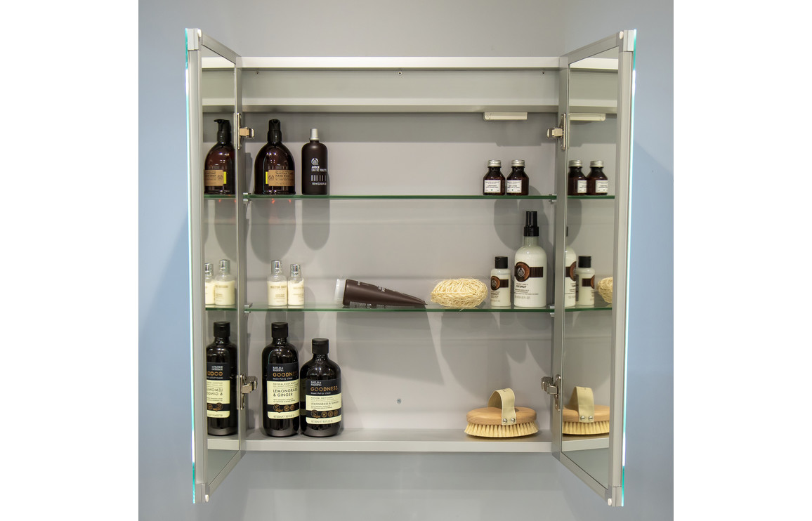 Mirrors, Astraelle 600mm 2 Door Front-Lit LED Mirror Cabinet - Image 4