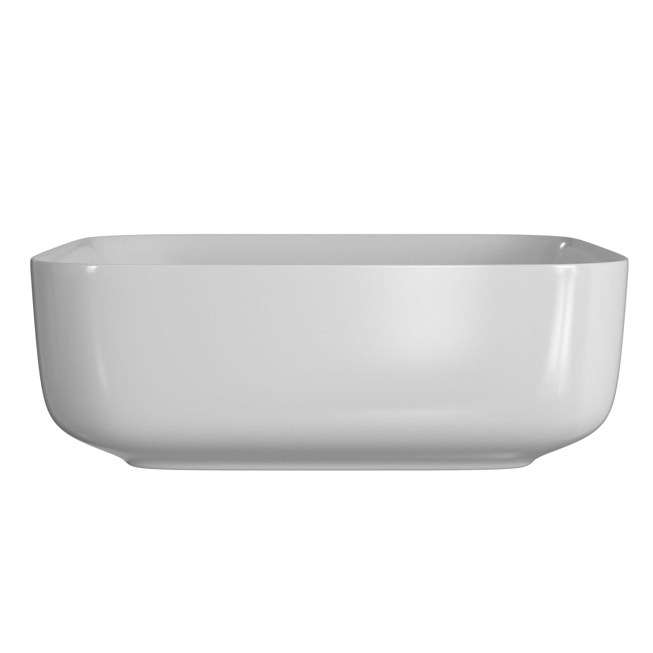 Countertop/Vessel Washbowl, Philisse 400mm Ceramic Square Washbowl & Waste - Matt White - Image 3