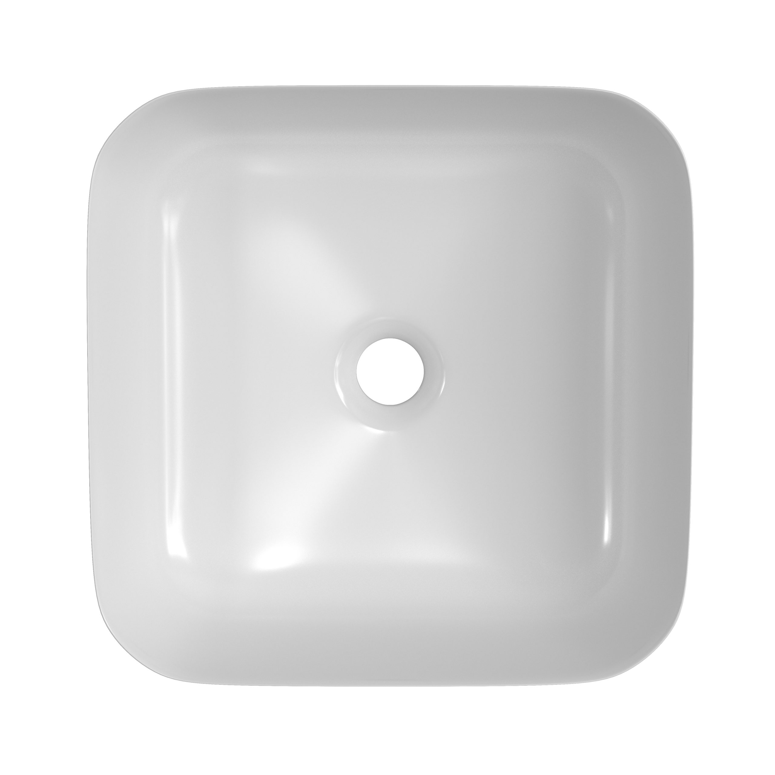 Countertop/Vessel Washbowl, Philisse 400mm Ceramic Square Washbowl & Waste - Matt White - Image 4