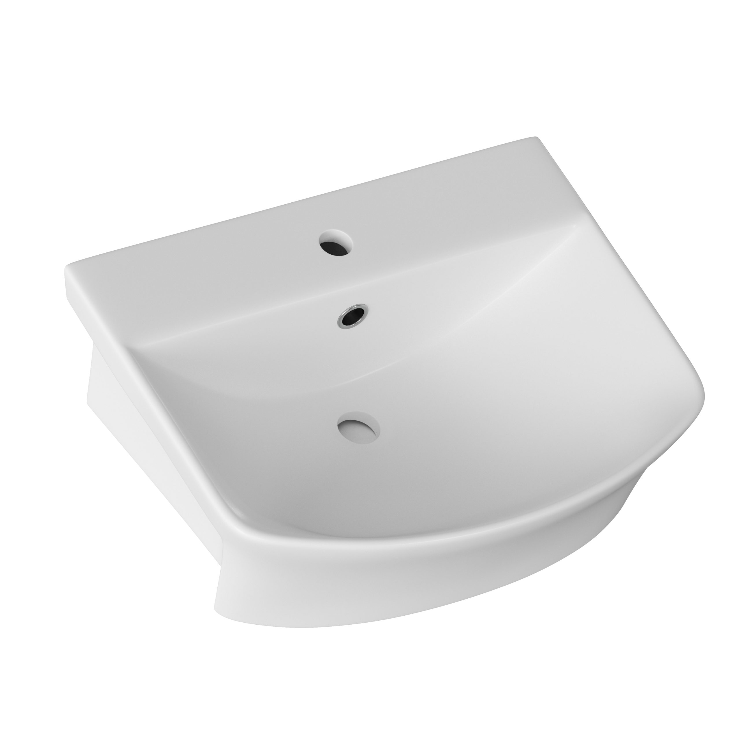 Semi Recessed Basin, Nymoria 500x400mm 1TH Semi Recessed Basin - Image 2