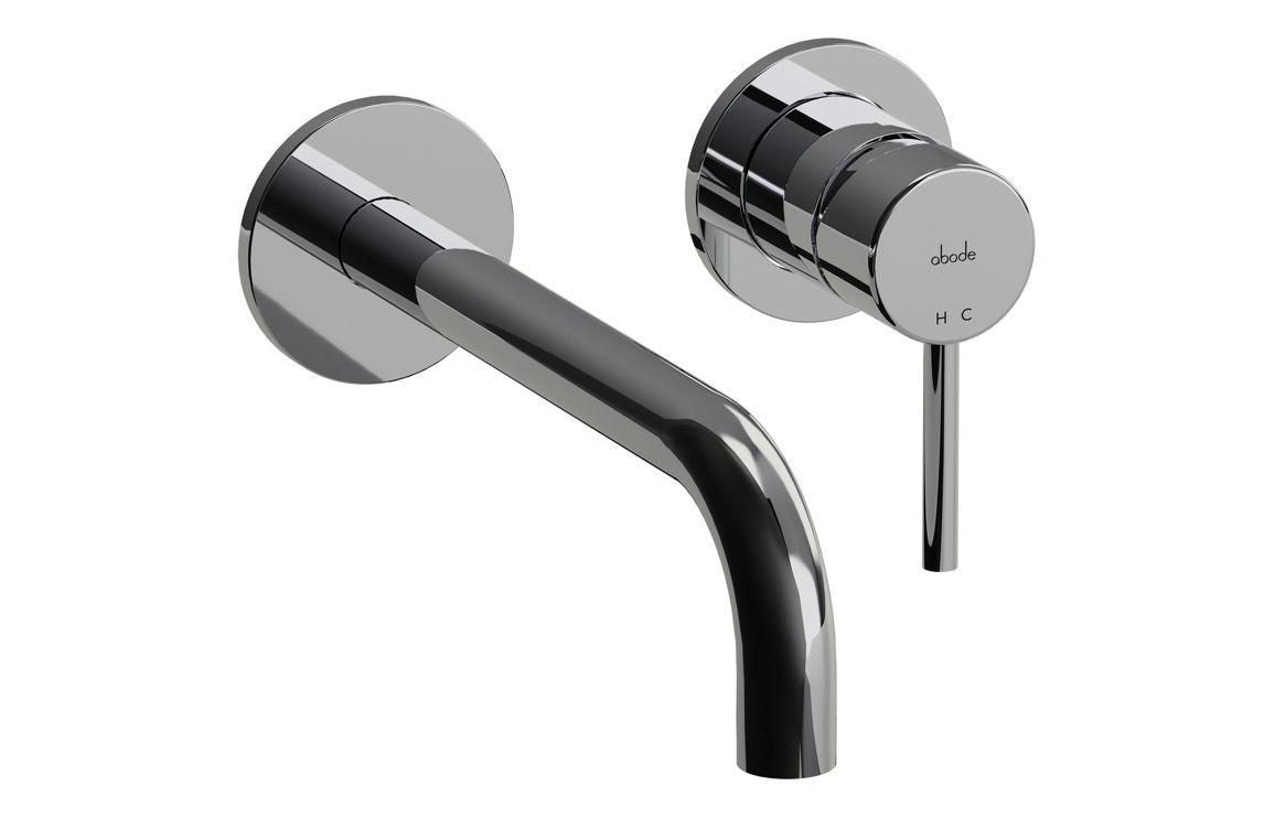 Abode Harmonie Wall Mounted Basin / Bath Mixer - Chrome, Bathroom Taps
