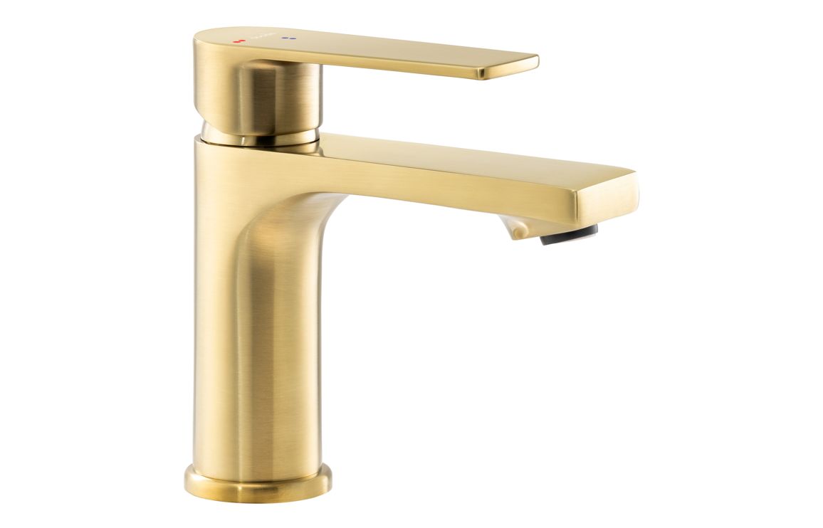Abode Aquip Basin Mixer - Brushed Brass, Bathroom Taps