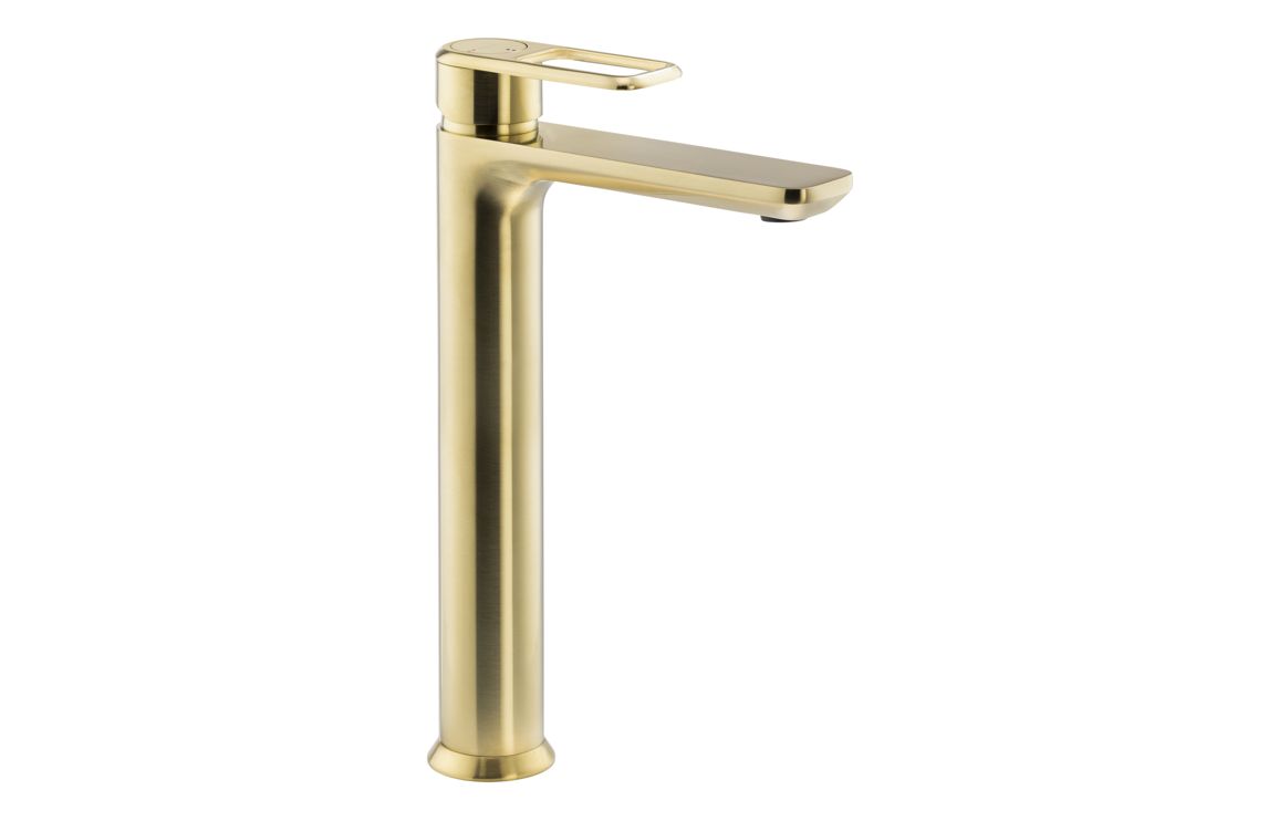 Abode Levarto Tall Basin Mixer - Brushed Brass, Bathroom Taps