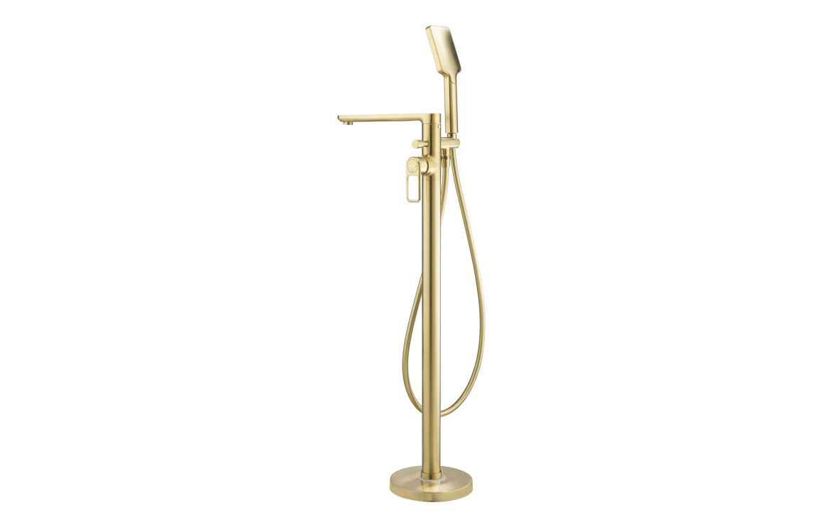 Abode Levarto Floor Standing Bath Shower Mixer - Brushed Brass, Bathroom Taps - Image 2