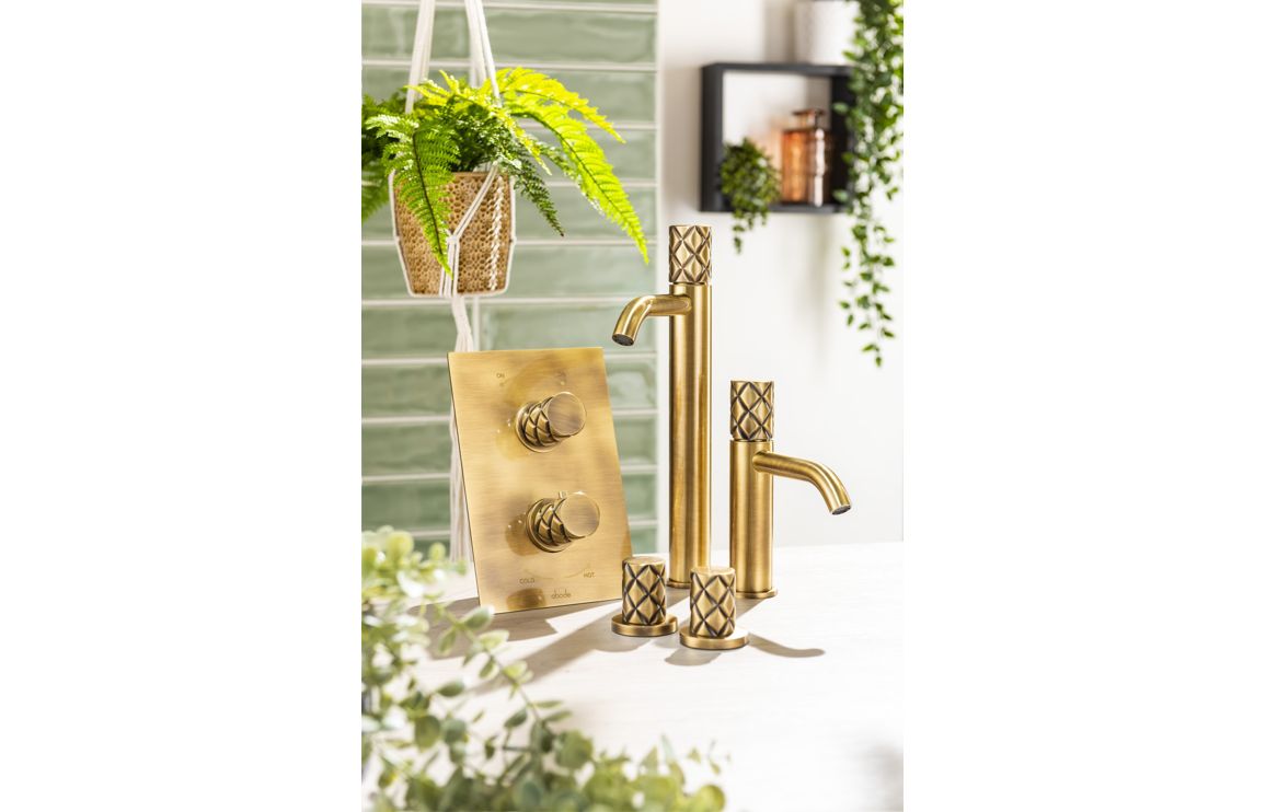 Abode Kite Deck Mounted Panel Valves - Antique Brass, Bathroom Taps - Image 2