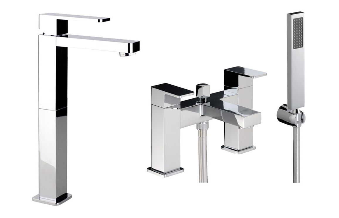 Abode Fervour Pack Offer 4 (Tall Basin Mixer & Bath/Shower Mixer) - Chrome, Bathroom Taps