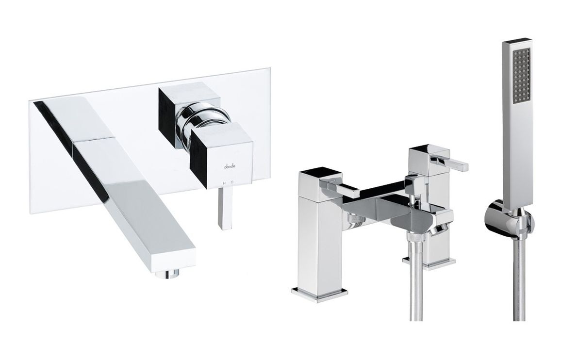 Abode Zeal Pack Offer 6 (Wall Mounted Basin Mixer & Bath/Shower Mixer) - Chrome, Bathroom Taps