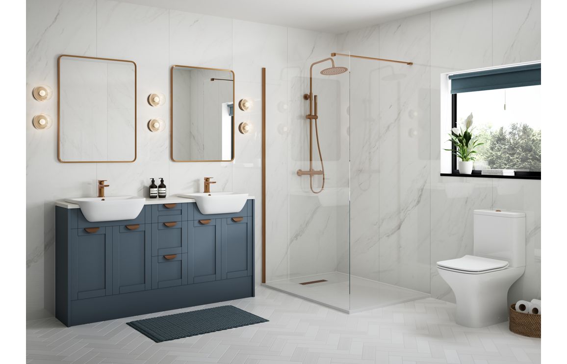 Beya 600mm Standard Basin Unit - Matt Arley Blue (Grey Cab),Furniture - Image 2