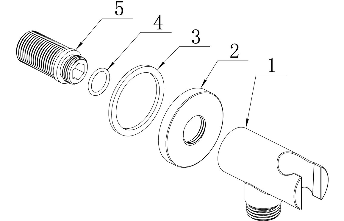 Aroras Round Handset Wall Bracket with Wall Outlet - Chrome - Image 2