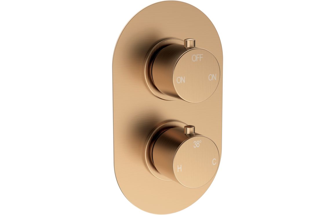 Aroras Round Shower Valve & Kit Pack 4 - Brushed Bronze - Image 2