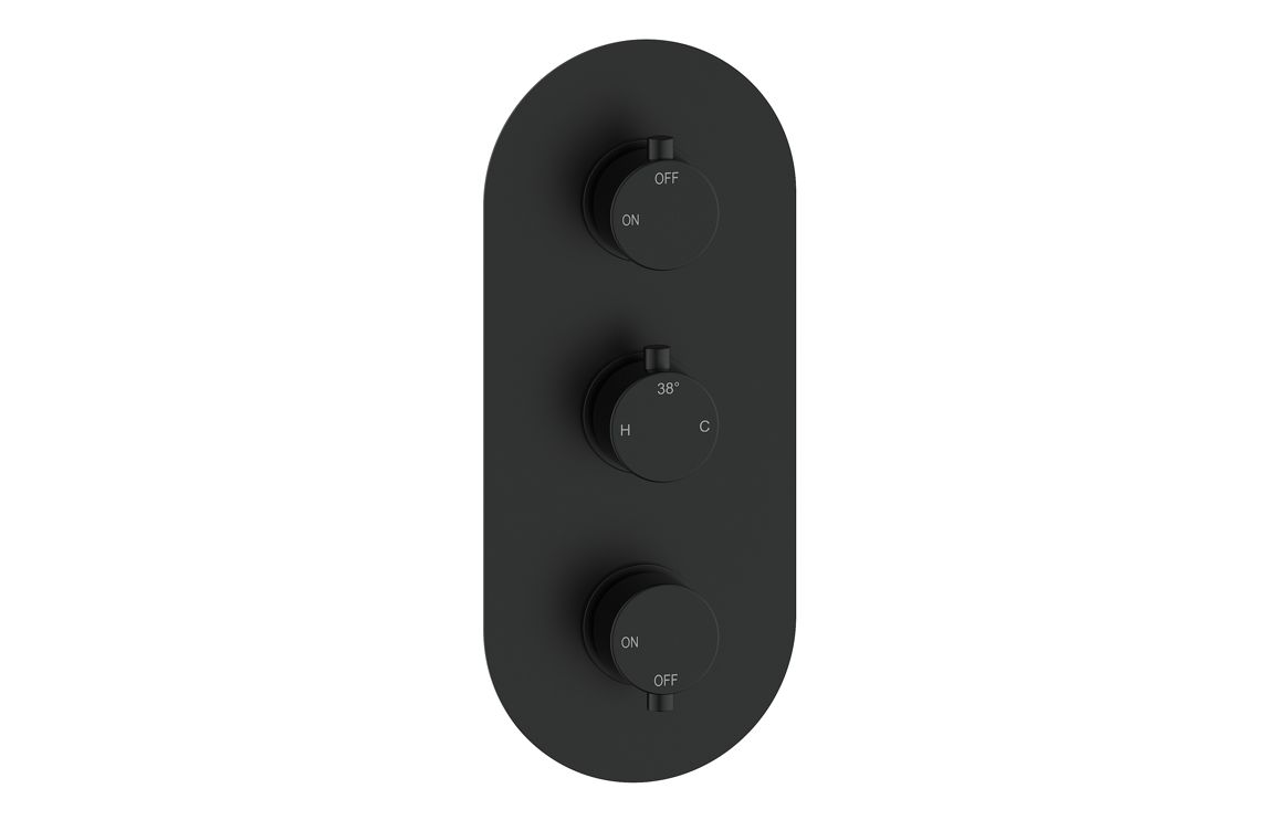 Aroras Round Shower Valve & Kit Pack 3 - Matt Black - Image 2