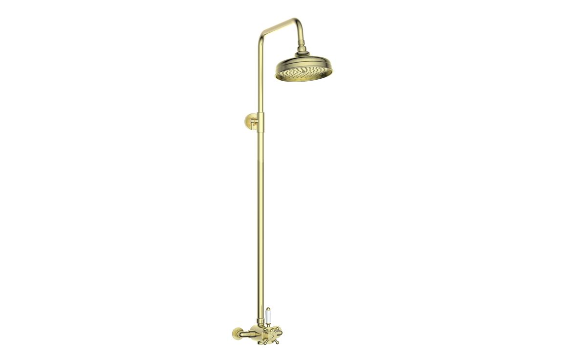 Astraique Concentric Single Outlet Shower Valve & Overhead Kit Pack 2 - Brushed Brass