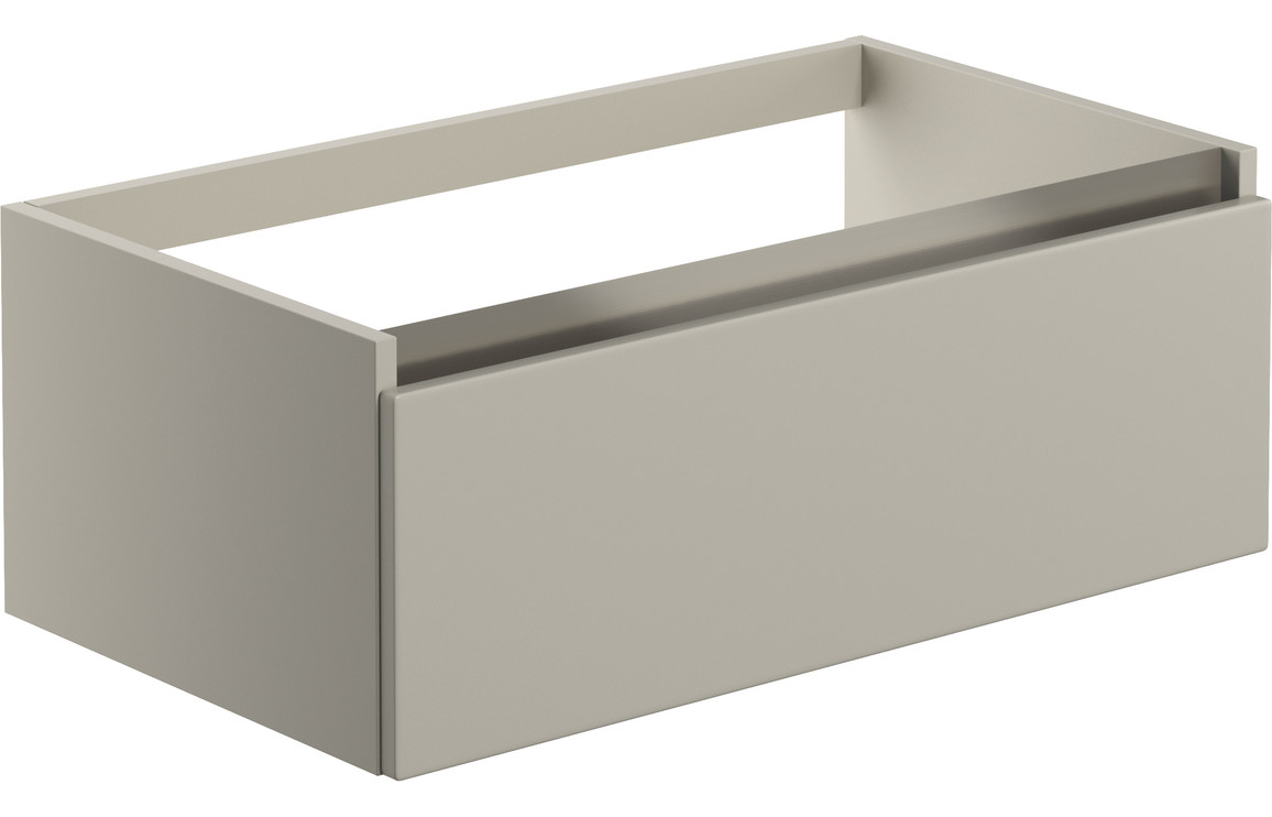 Veraienne 800mm 1 Drawer Wall Hung Basin Unit (No Top) - Matt Latte,Furniture