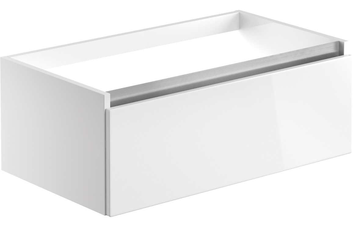Veraienne 800mm 1 Drawer Wall Hung Basin Unit (No Top) - White Gloss,Furniture