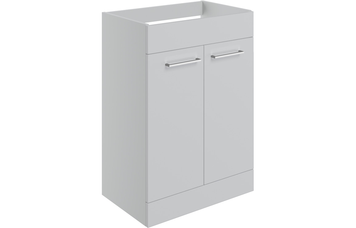 Marisenne 590mm Floor Standing 2 Door Basin Unit (No Top) - Grey Gloss,Furniture