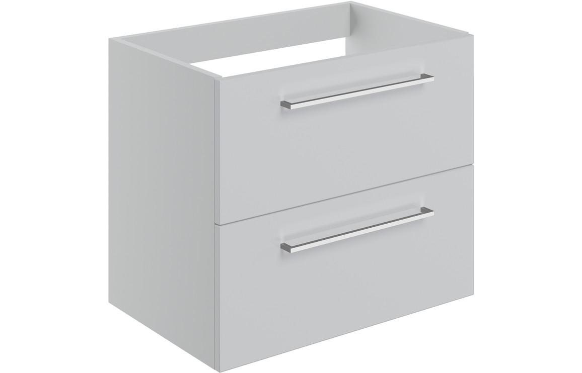 Marisenne 590mm Wall Hung 2 Drawer Basin Unit (No Top) - Grey Gloss,Furniture
