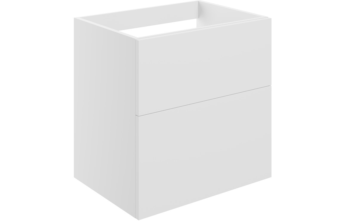 Velisse 590mm Wall Hung 2 Drawer Basin Unit (No Top) - Matt White,Furniture