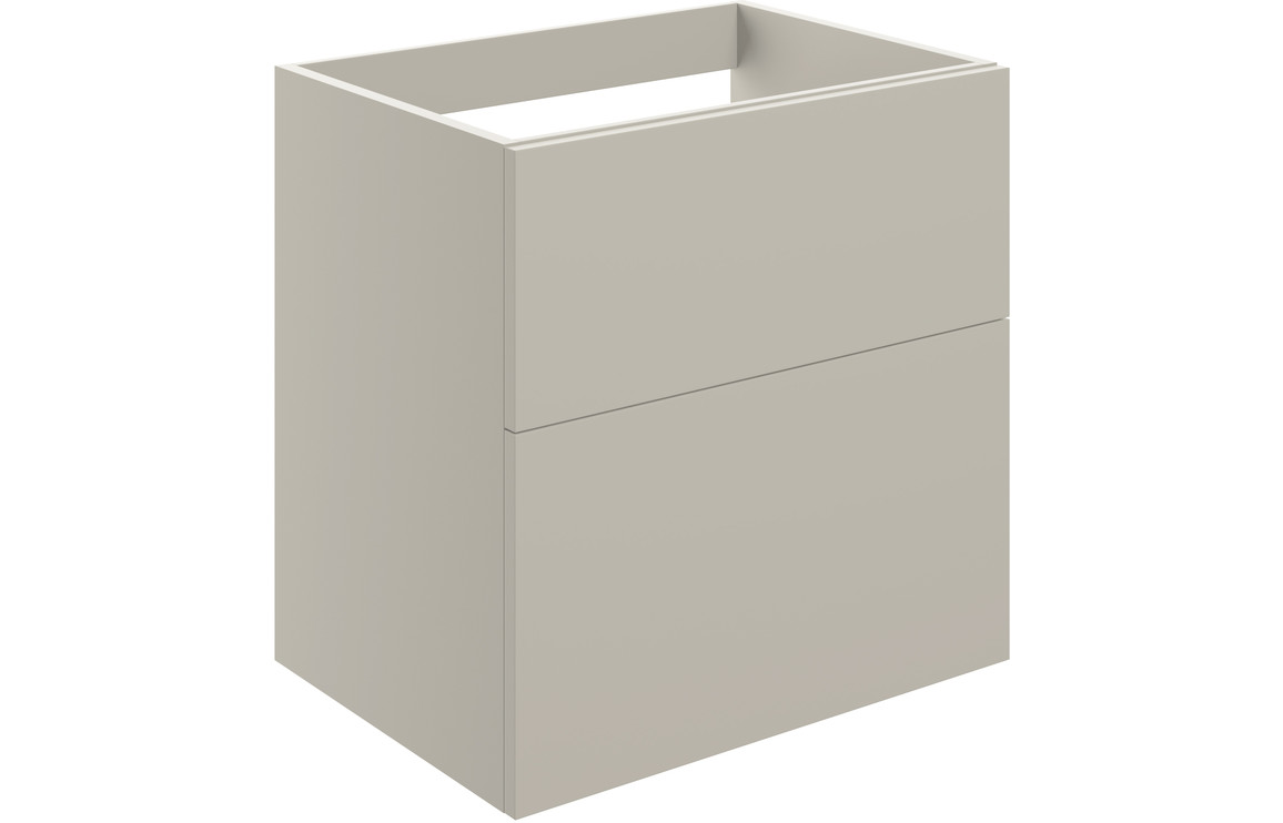 Velisse 590mm Wall Hung 2 Drawer Basin Unit (No Top) - Matt Latte,Furniture