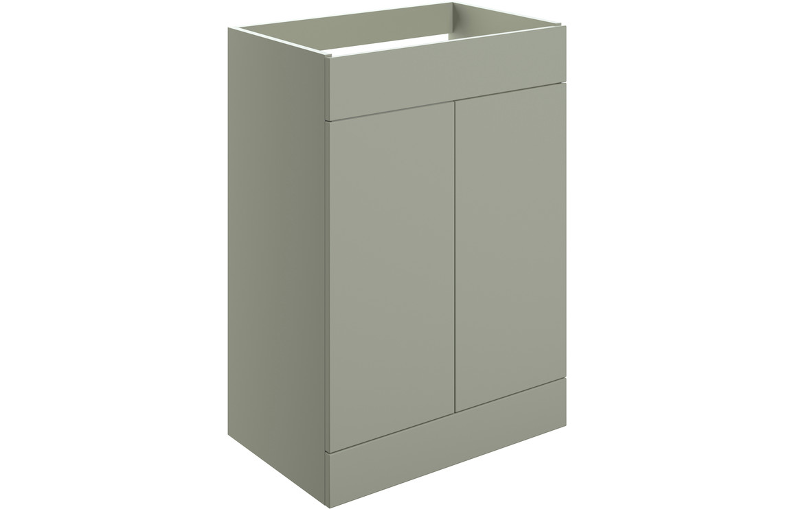 Velisse 590mm Floor Standing 2 Door Basin Unit (No Top) - Matt Olive Green,Furniture
