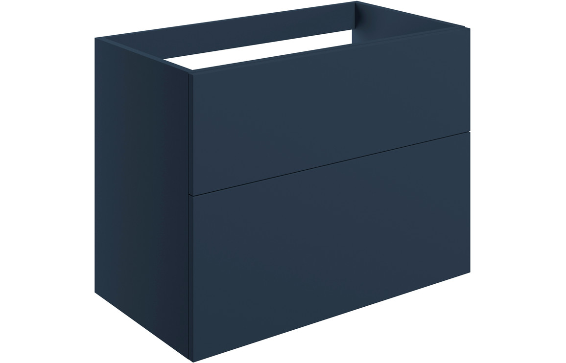 Velisse 790mm Wall Hung 2 Drawer Basin Unit (No Top) - Matt Deep Blue,Furniture