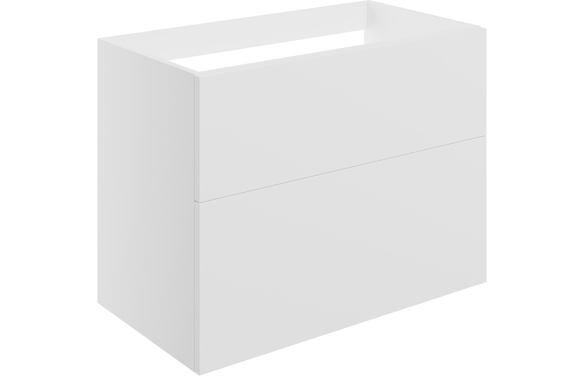 Velisse 790mm Wall Hung 2 Drawer Basin Unit (No Top) - Matt White,Furniture