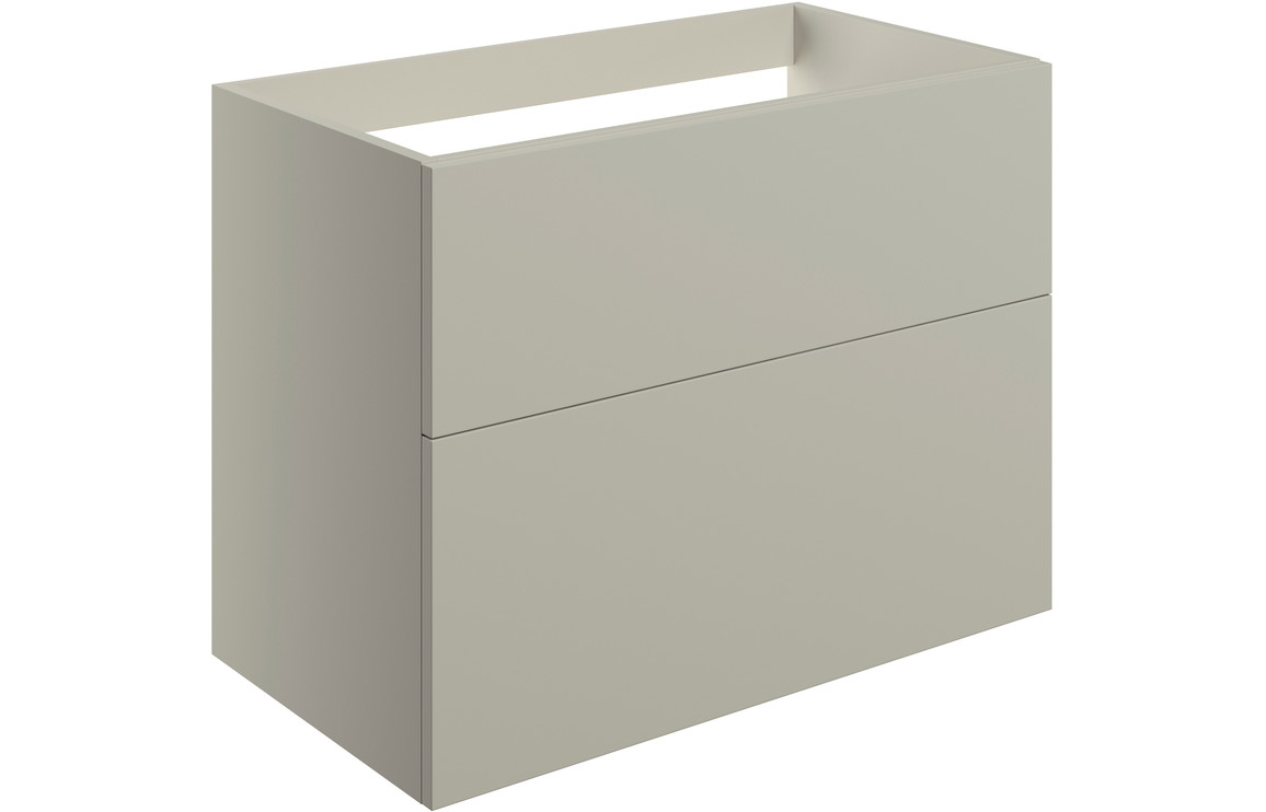 Velisse 790mm Wall Hung 2 Drawer Basin Unit (No Top) - Matt Latte,Furniture
