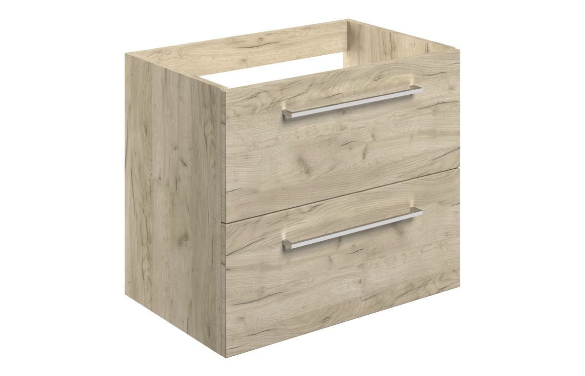 Marisenne 590mm Wall Hung 2 Drawer Basin Unit (No Top) - Oak,Furniture