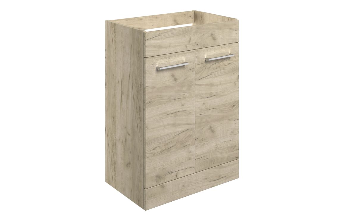 Marisenne 590mm Floor Standing 2 Door Basin Unit (No Top) - Oak,Furniture