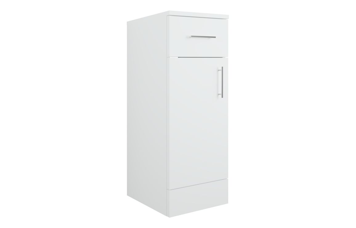 Galence 300mm 1 Drawer 1 Door Base Unit - White Gloss,Furniture
