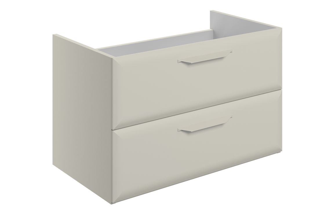 Mokala 795mm Wall Hung 2 Drawer Basin Unit (No Top) - Matt Latte,Furniture
