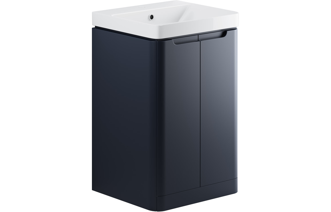 Philoise 500mm 2 Door Floor Standing Cloakroom Basin Unit - Matt Indigo,Furniture