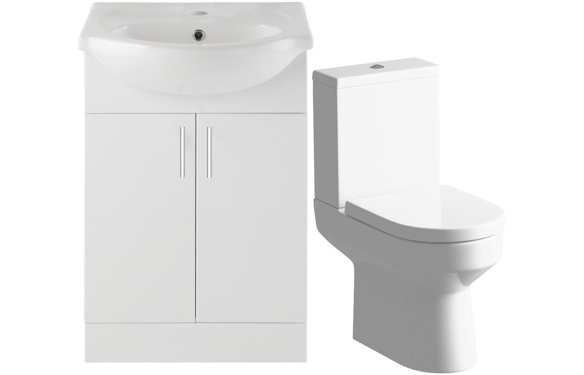 Galence 550mm Vanity & C/C Toilet Pack, Bathroom Sets, Furniture Pack