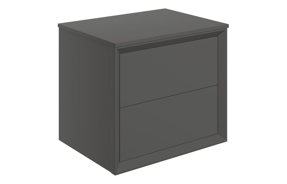 Galmont 610mm Wall Hung 2 Drawer Basin Unit & Top - Matt Clay,Furniture