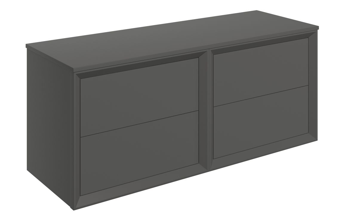 Galmont 1210mm Wall Hung 4 Drawer Basin Unit Run & Top - Matt Clay,Furniture