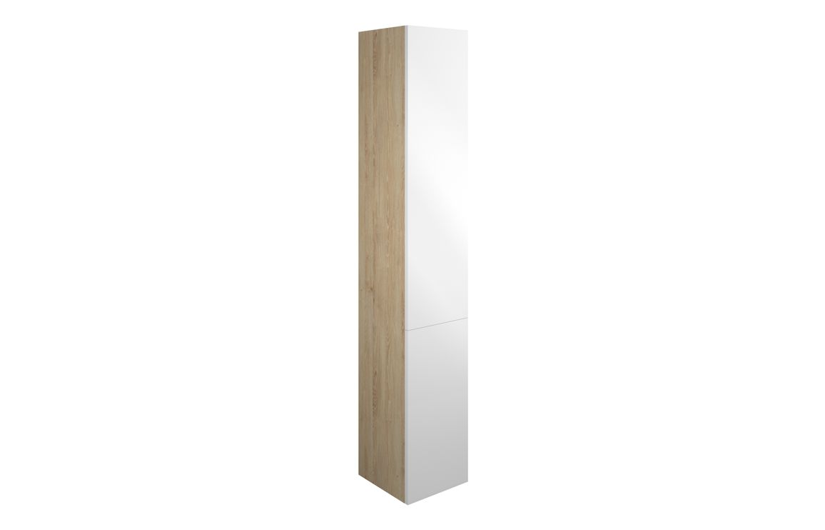Theoden 300mm Tall Unit - White Gloss (Oak Cab),Furniture