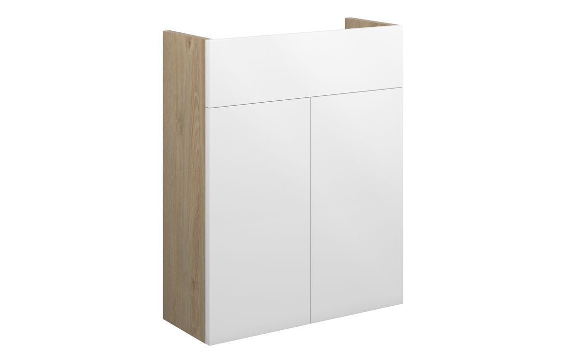 Theoden 500mm Slim Basin Unit - White Gloss (Oak Cab),Furniture