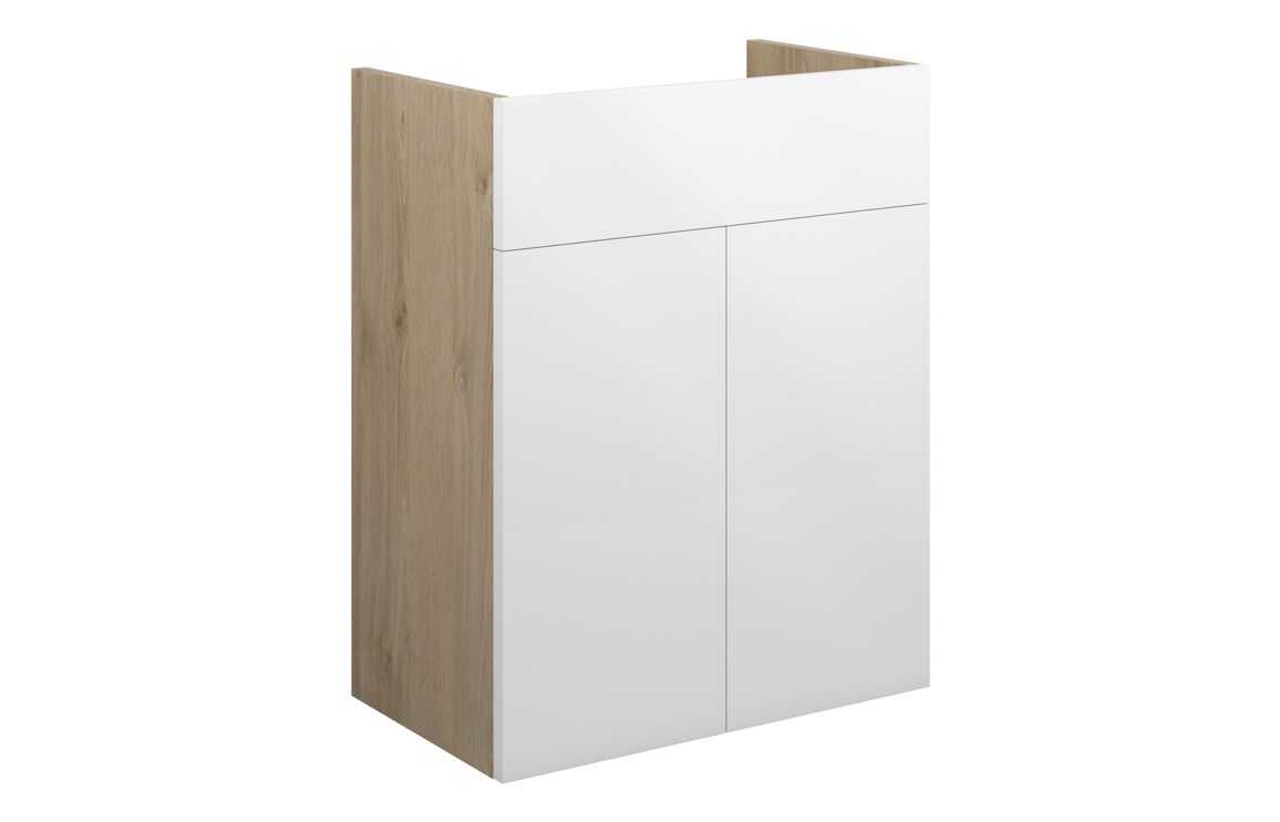 Theoden 500mm Standard Basin Unit - White Gloss (Oak Cab),Furniture