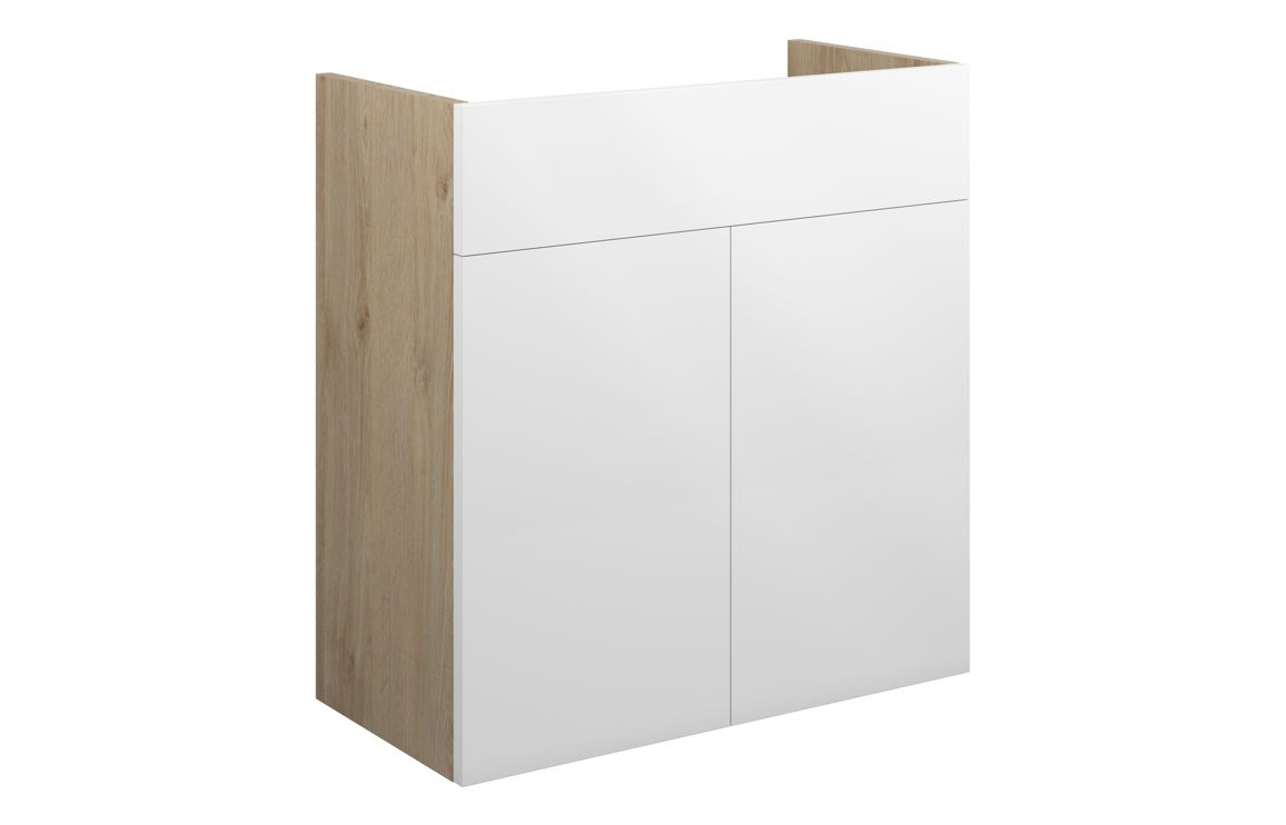 Theoden 600mm Standard Basin Unit - White Gloss (Oak Cab),Furniture