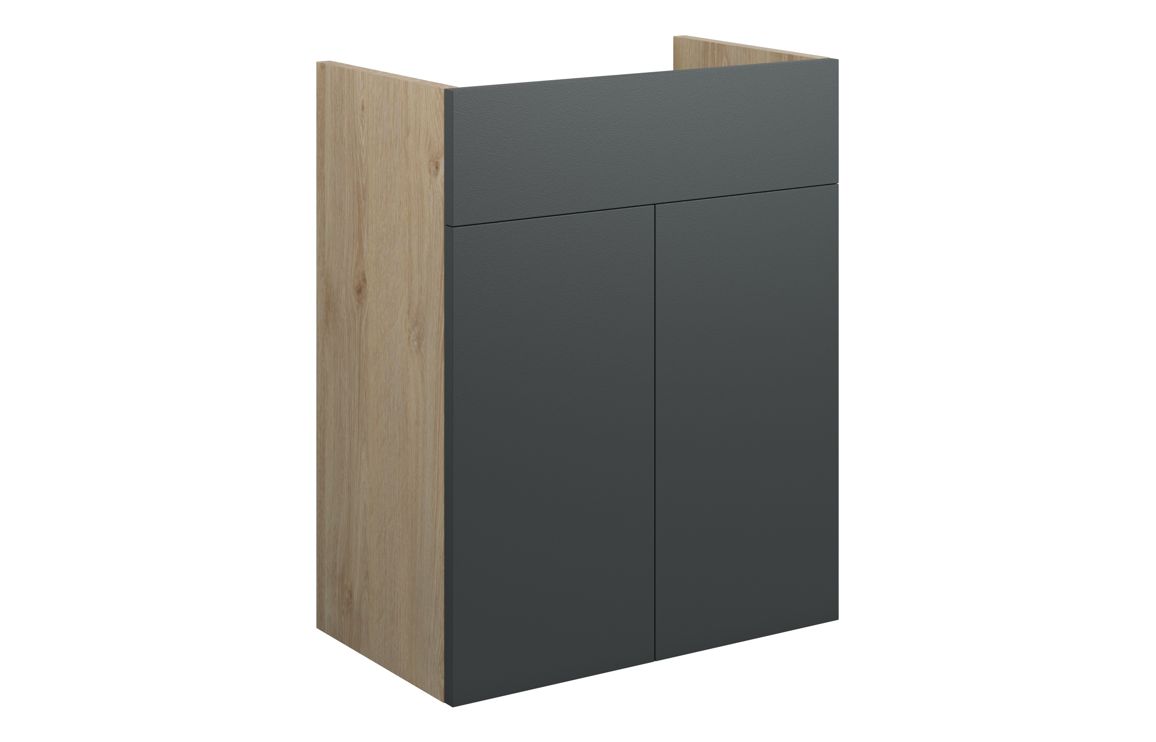 Theoden 500mm Standard Basin Unit - Matt Graphite Grey (Oak Cab),Furniture