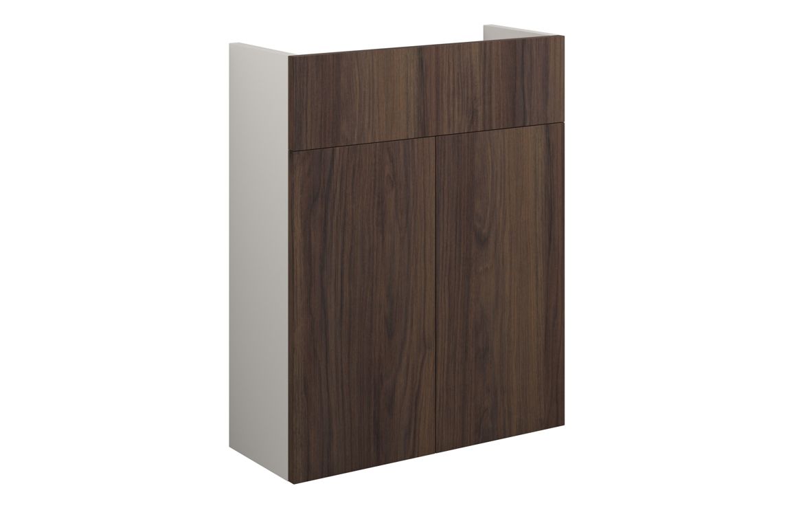 Theoden 500mm Slim Basin Unit - Warm Walnut (Grey Cab),Furniture