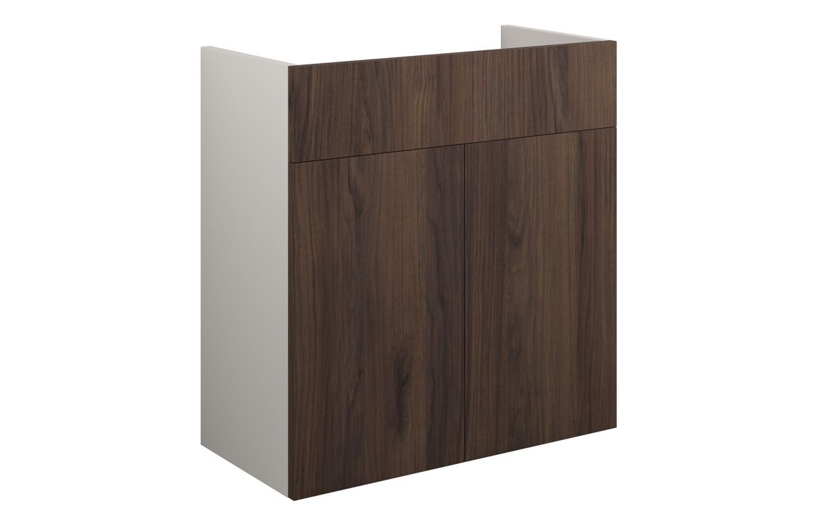 Theoden 600mm Standard Basin Unit - Warm Walnut (Grey Cab),Furniture